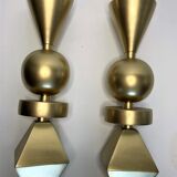 Design pair of torches geometric décor around 1970