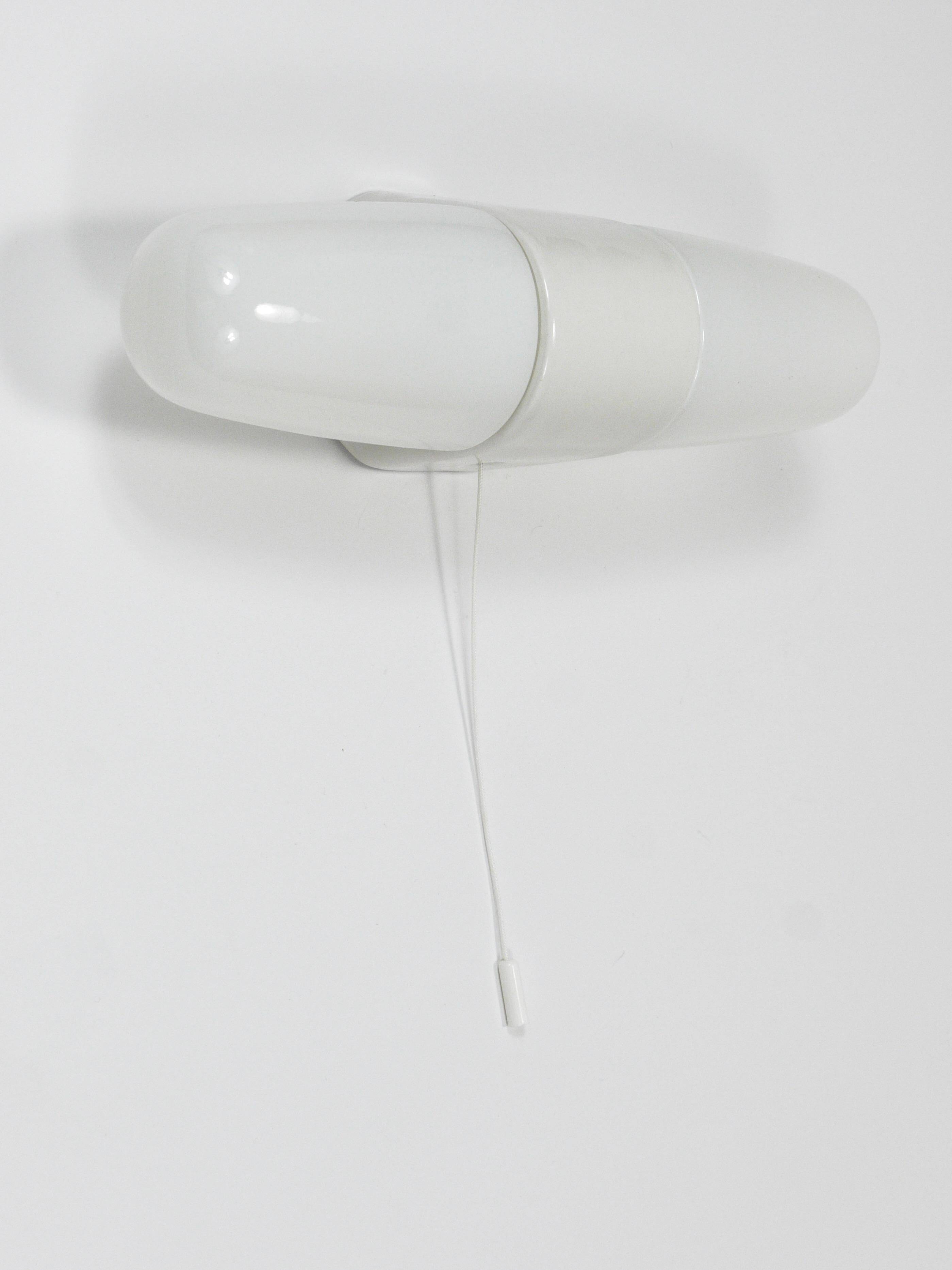 White double wall lamp Bauhaus Wilhelm Wagenfeld, Linder Germany, 1950s