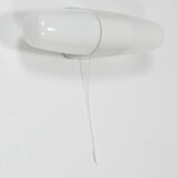 White double wall lamp Bauhaus Wilhelm Wagenfeld, Linder Germany, 1950s