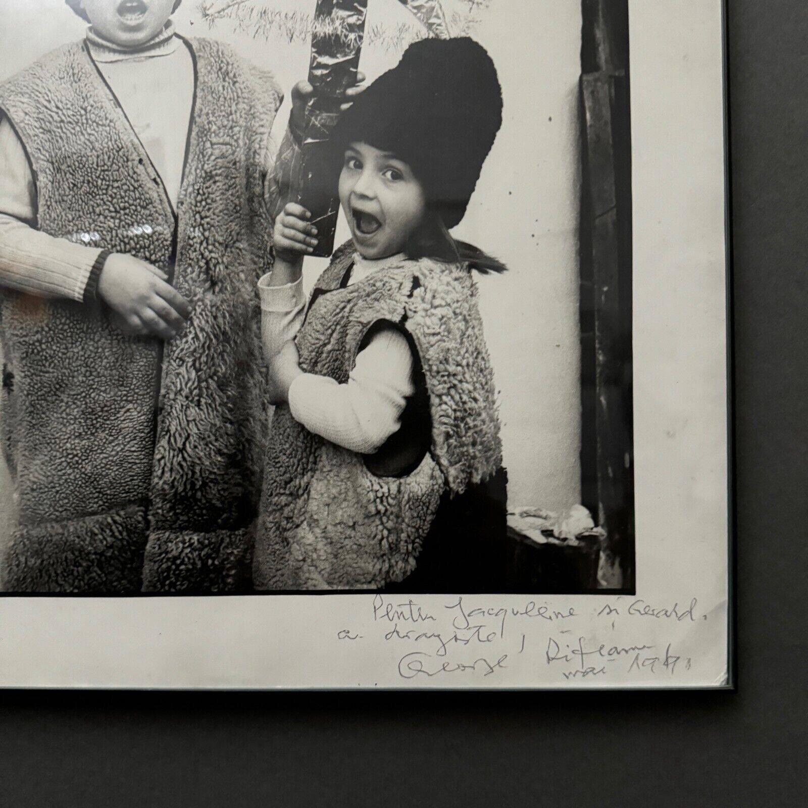 Artistic photo signed by Gheorge Rizeanu XXth 2 Romanian children