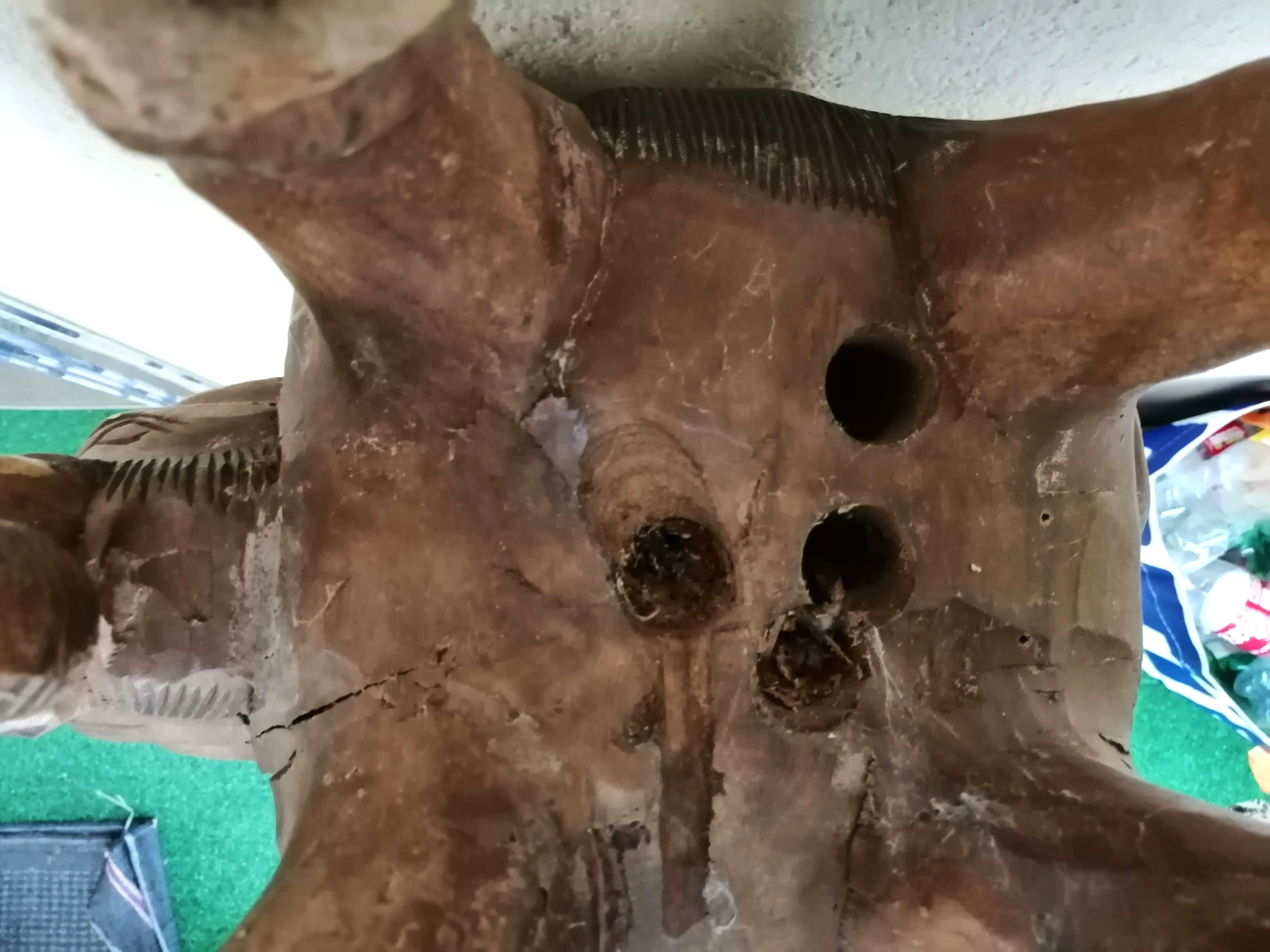 Solid wooden elephant table