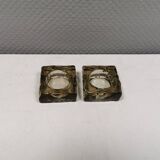 Deux magnifiques bougeoirs « pavés » de Monica Ritterband 2004