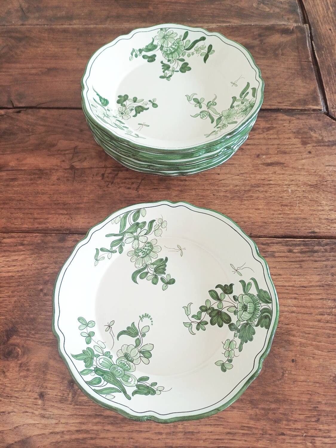 Faïence de Nevers, France; set of plates