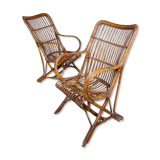 Pair of rattan armchairs