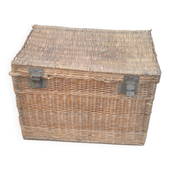 Malle de rangement en osier, vintage