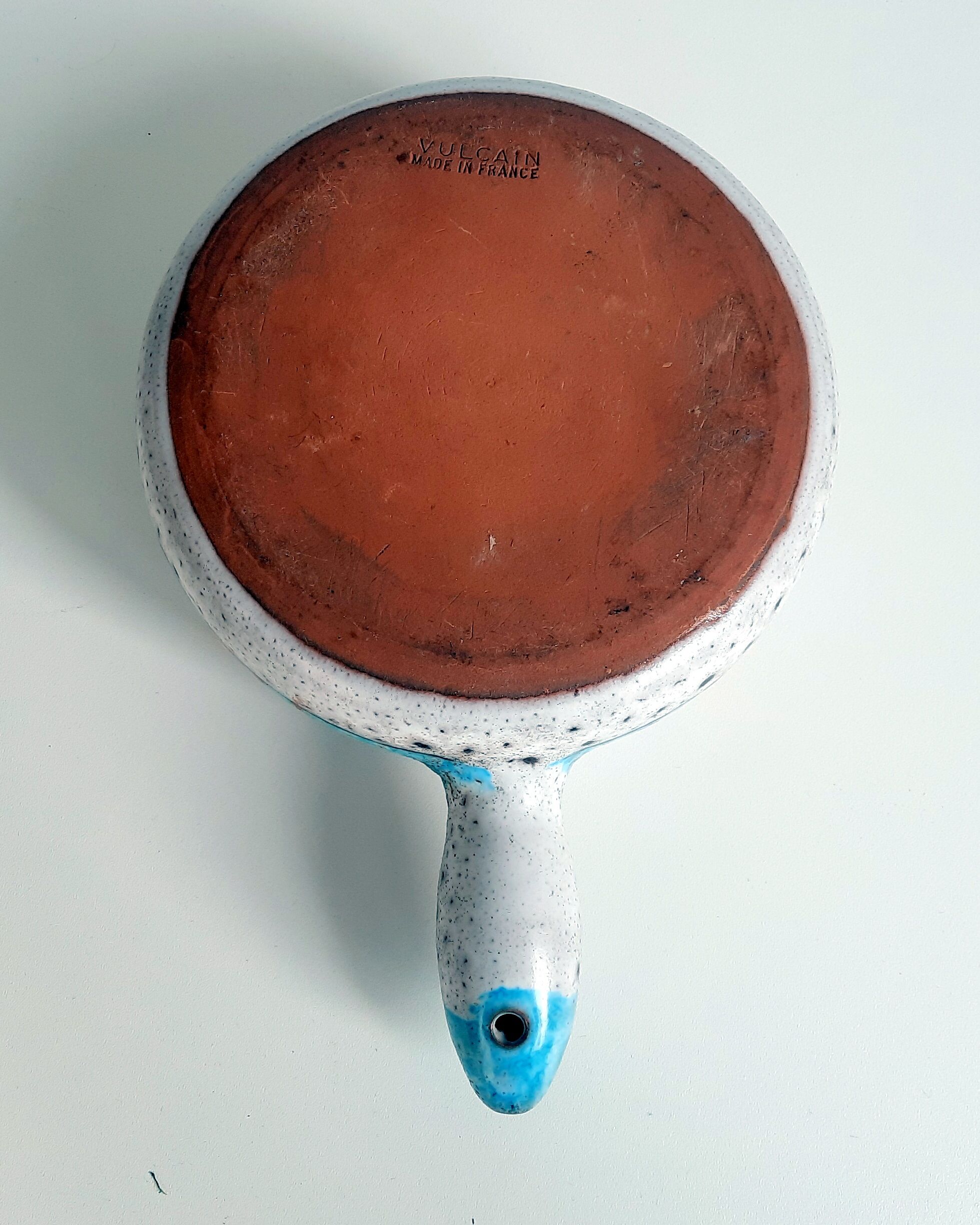Ceramic pan stoneware lava vulcain - made in france - 60s