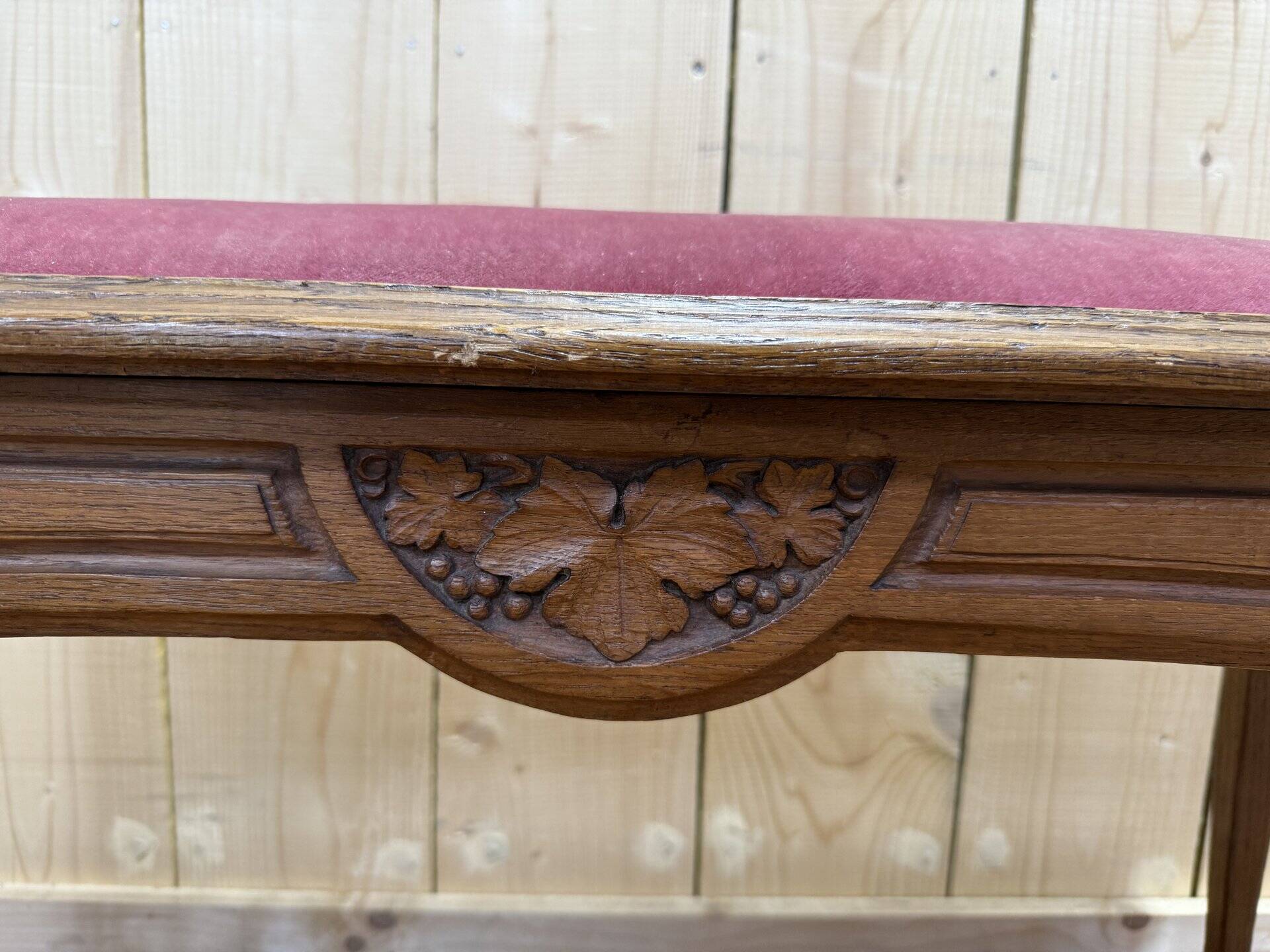 Banc - Banquette de piano en chêne massif époque Art Nouveau