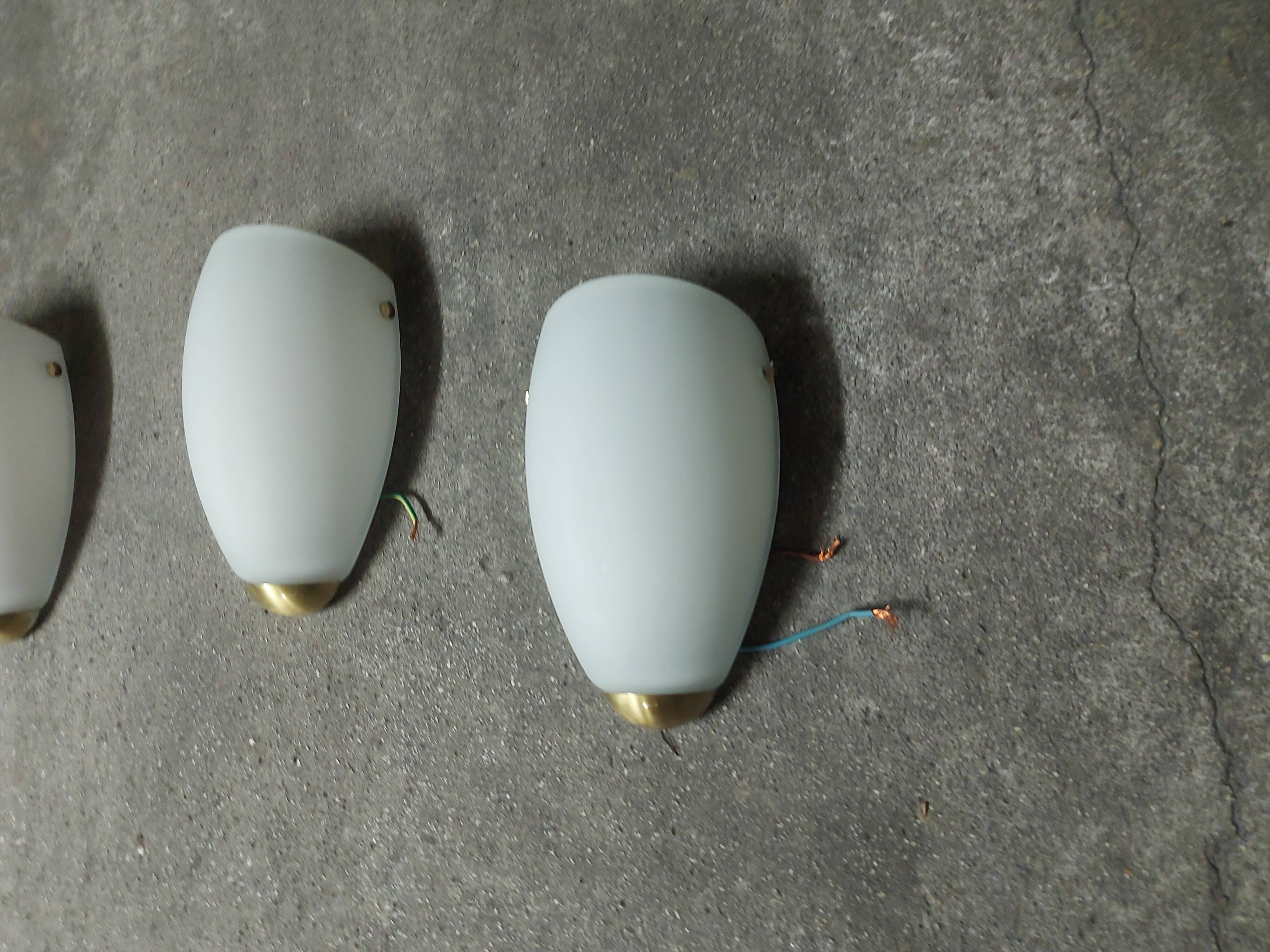 3 Vintage 90'S Ikea opaline wall lights (made in Italy)