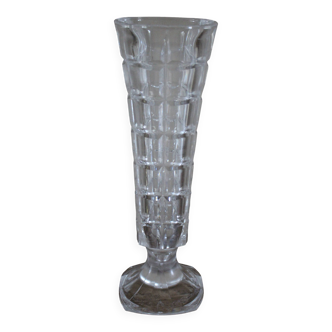 Vase sur pied verre ciselé vintage