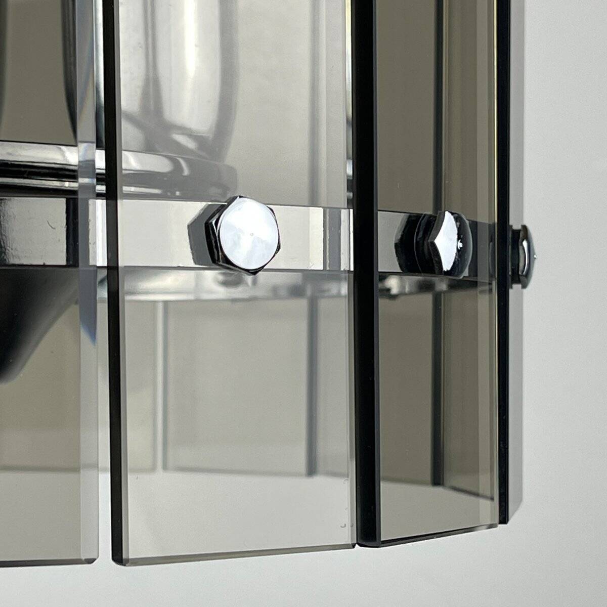 Suspension en verre artistique fumé du milieu du siècle par Veca, Italie, années 1970