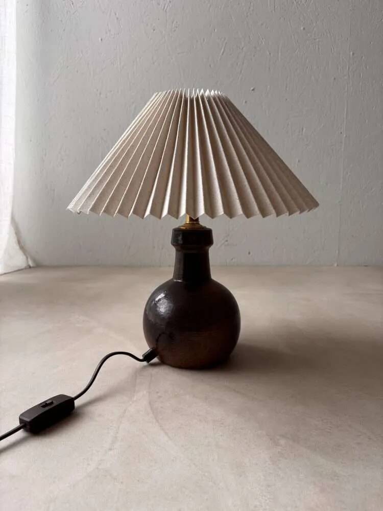 Minimalist ceramic table lamp from Denmark, 1960s.
