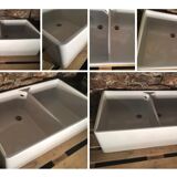Enamelled stoneware double sink 40