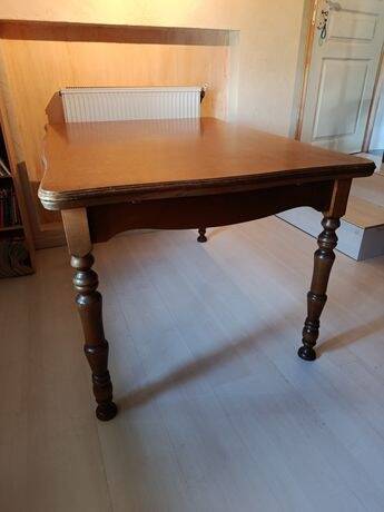 Wooden table with extensions – curved edge & turned legs