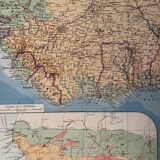 Old map of French West and Equatorial Africa - 1940