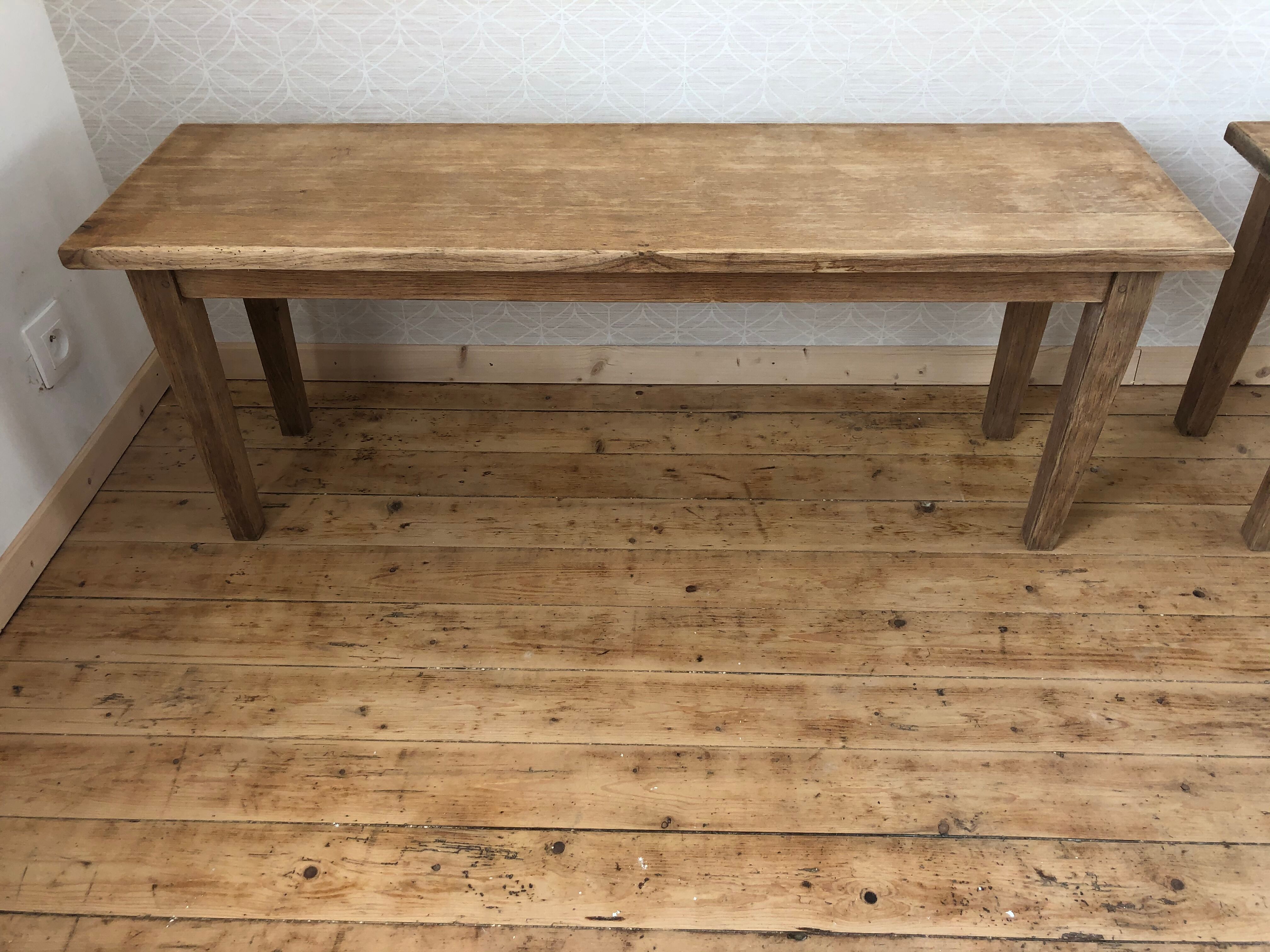 Paire de banc en bois chêne
