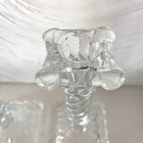 Pair of crystal column candlesticks from the 50s and 60s