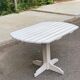White solid wood bistro style garden table for 4 people