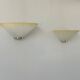 Pair of vintage shell wall lights, glass and brass, France, 1970