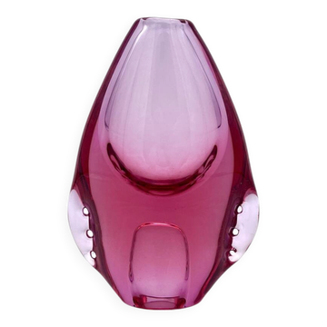 Vase Miloslav Klinger ZBS Verre Bohême Rubis