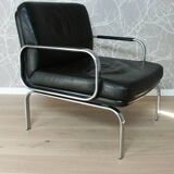 Ensemble  de salon cuir noir Knoll 3 + 2 + 1 pl.