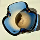 Blue and amber Murano glass ashtray/trinket dish 1960-70s