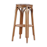 Tabouret de bar en osier et cane de bambou