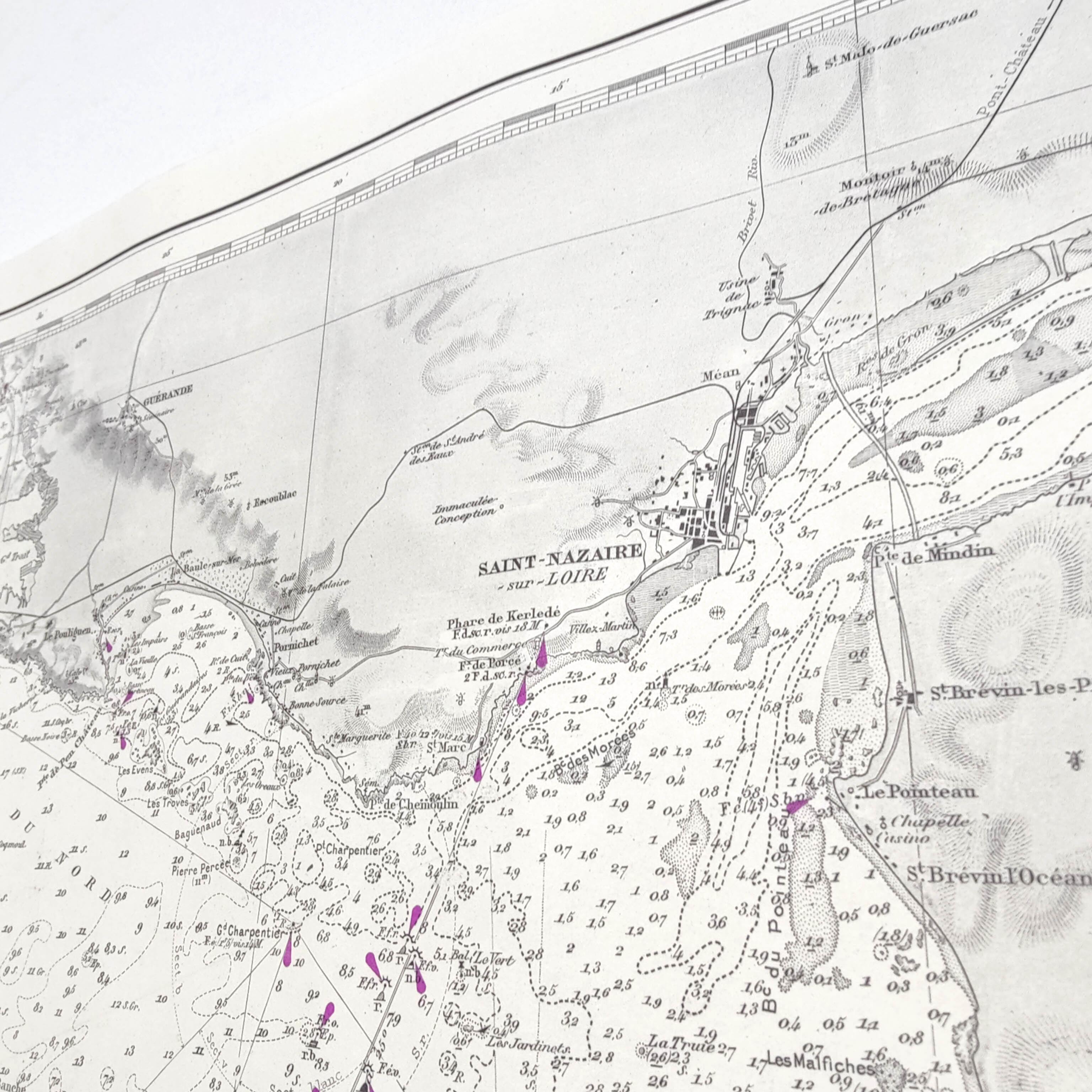 Map of the west coast of France from Belle Ile to Ile d'Yeu