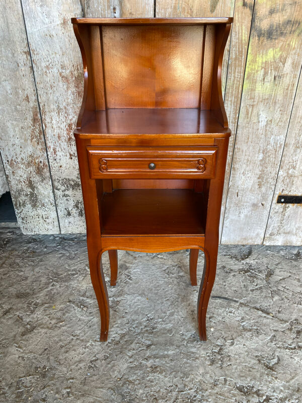 Chevet ancien table téléphone style louis xv merisier tiroir case vint