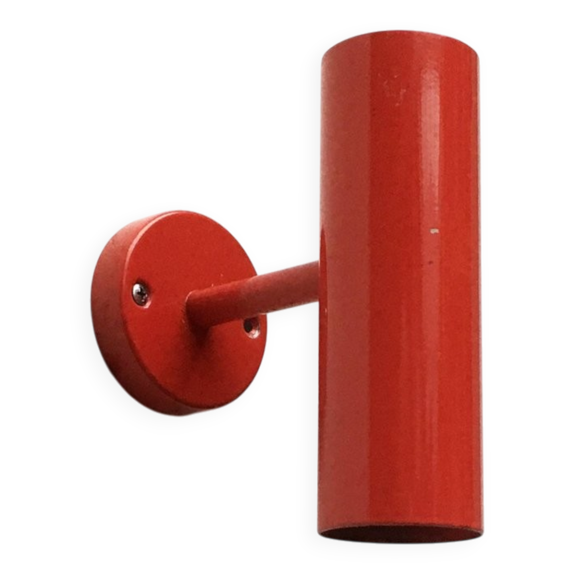 Mid-century minimalist red wall lamp, set of 2.