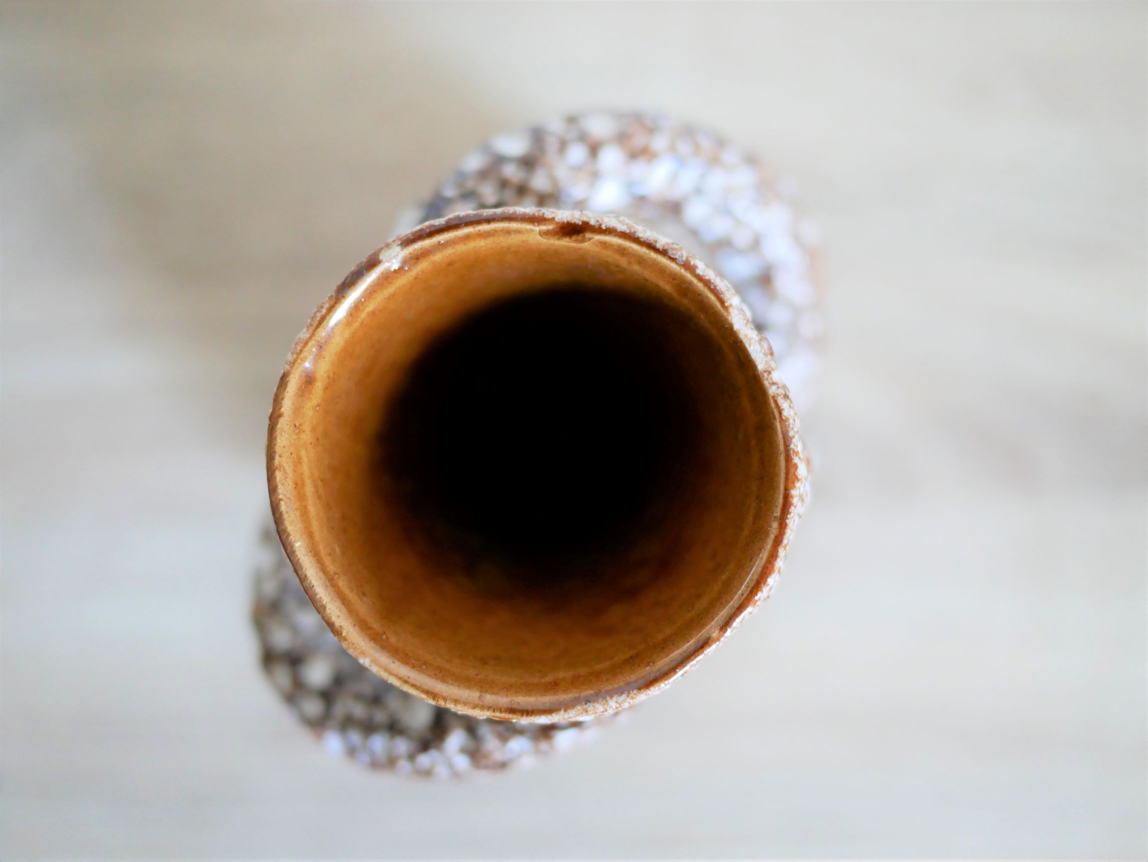 Vase Vallauris vintage brown-white