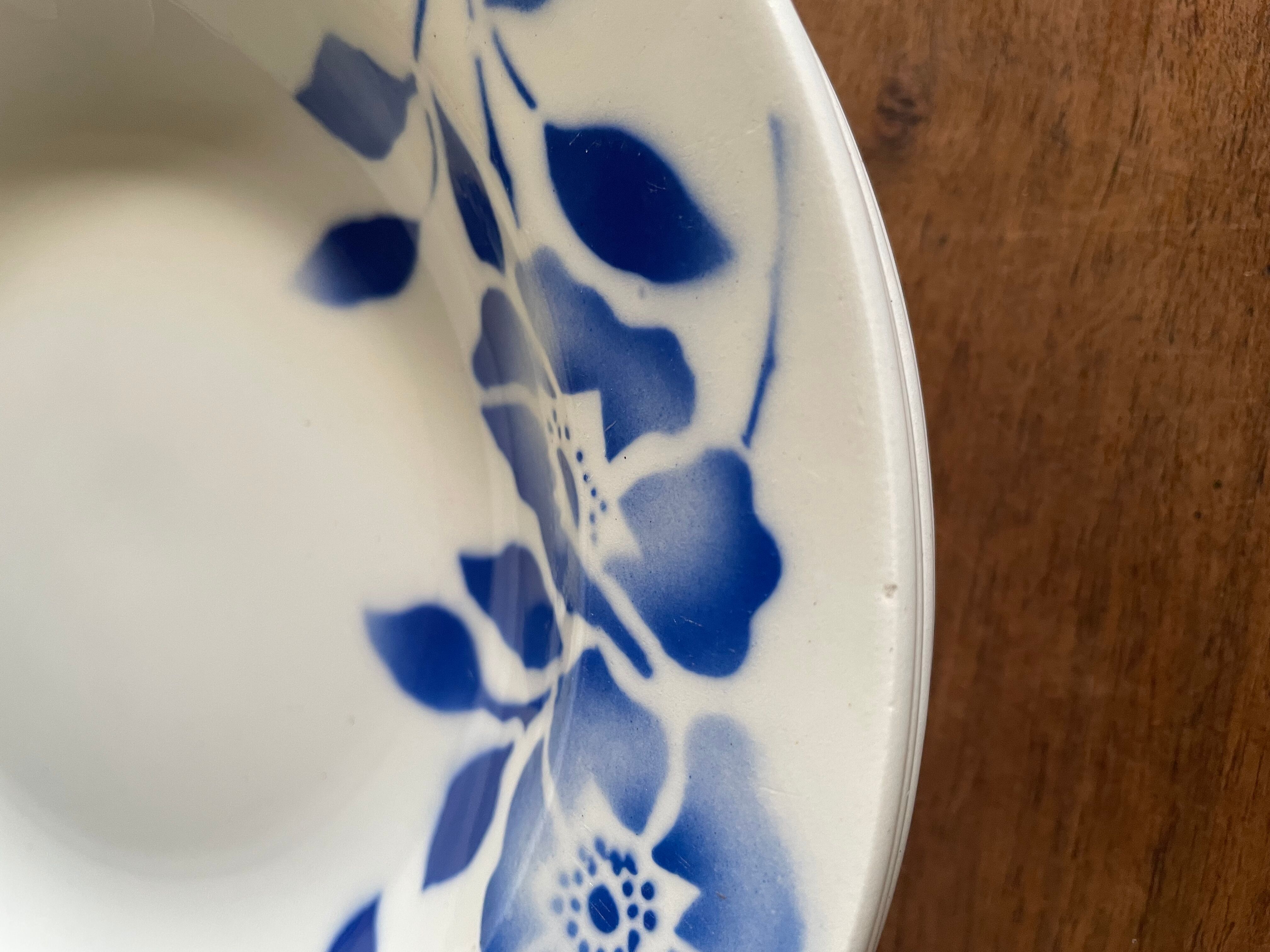 Hollow plates ceranord saint amand blue flower