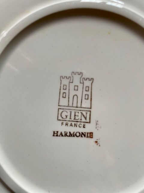 4 plates Gien "harmony" 1970