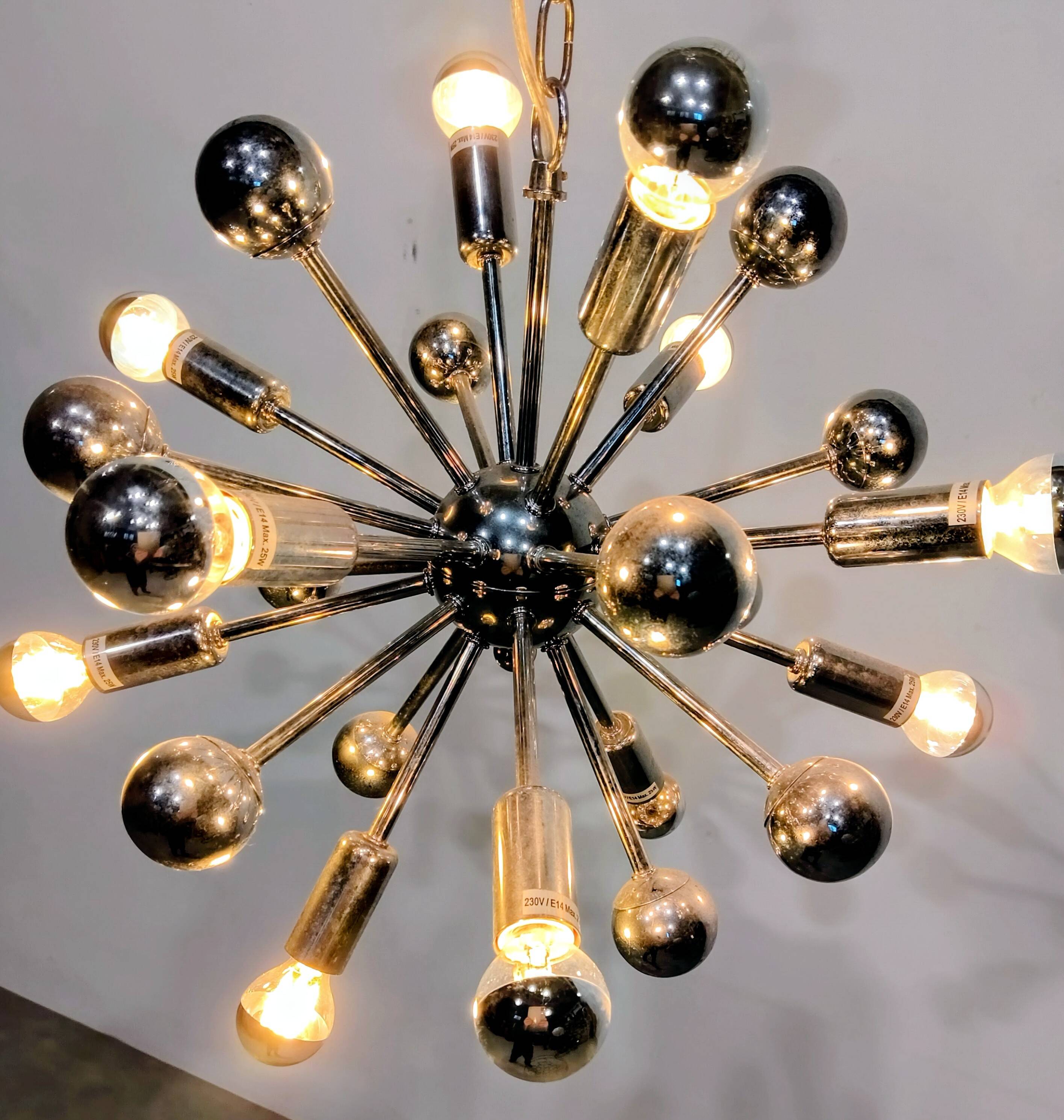 Sputnik luminaire, space-age 1970s