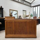 Oak cash register counter from the early 20th century