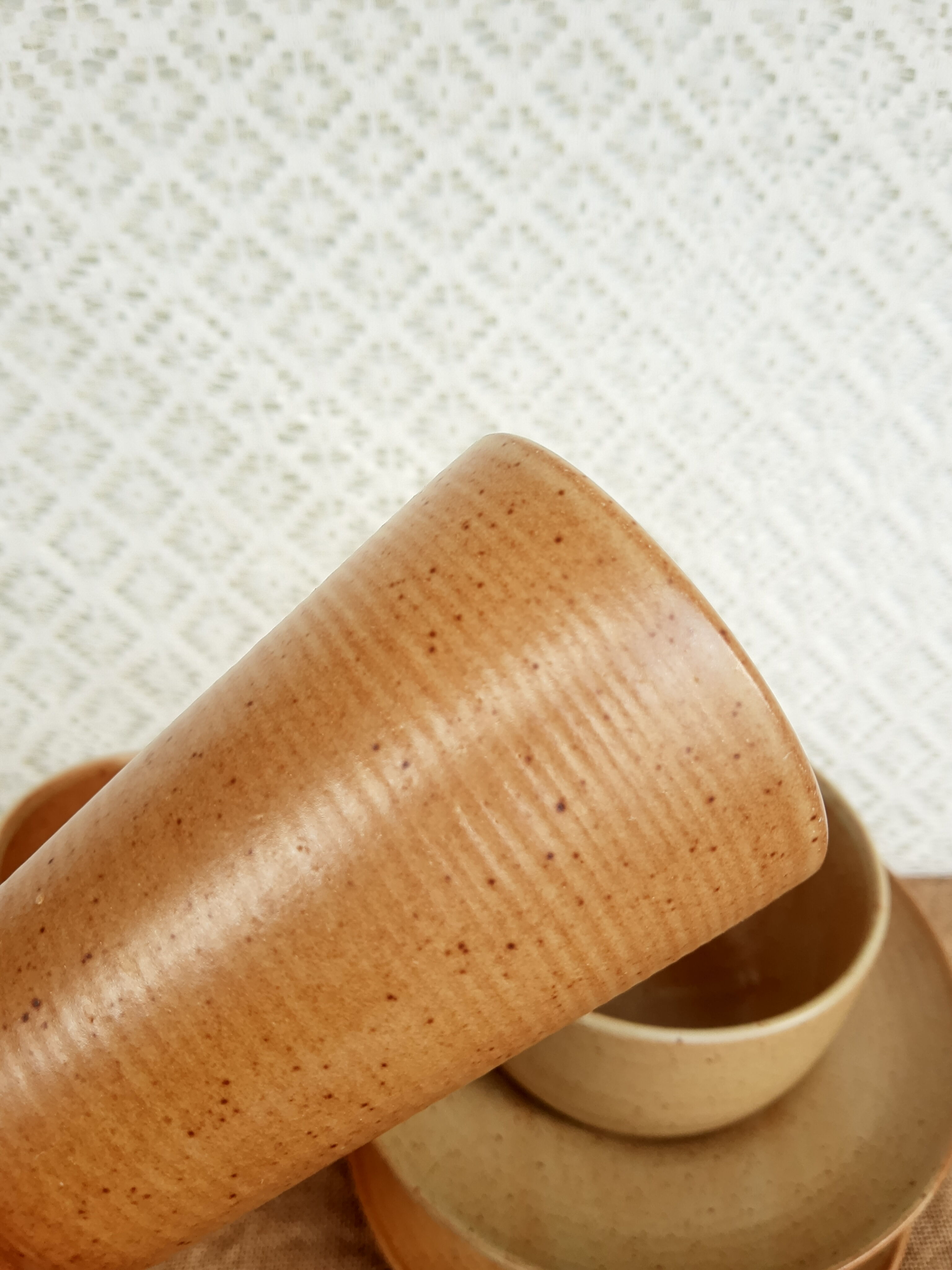 Coffee service tea chocolate stoneware village CNP France vintage