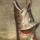 Old painting of still life with fish and snails, oil on canvas from the 1600s.