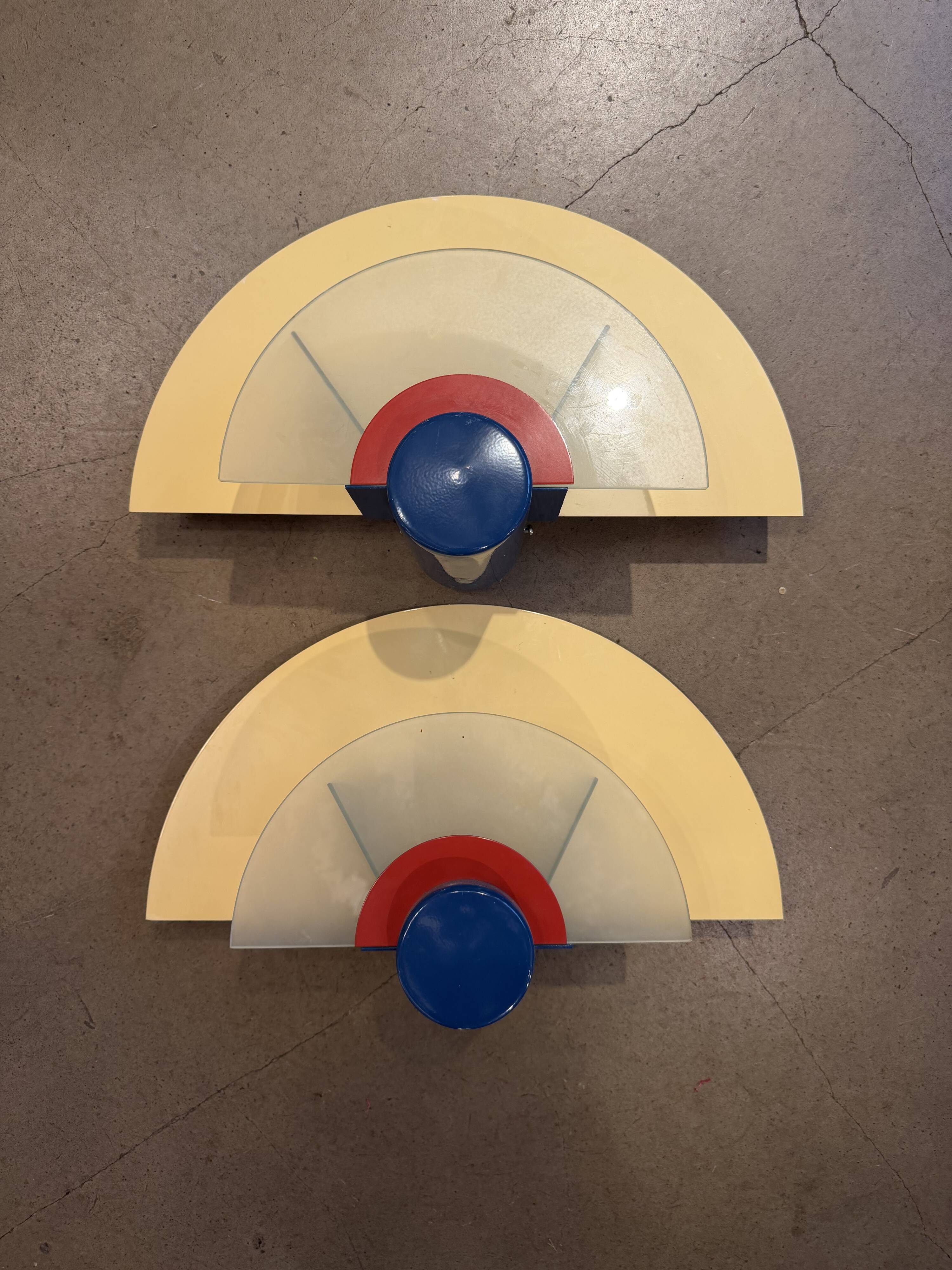 Pair of wall lights, Arlus, 1980