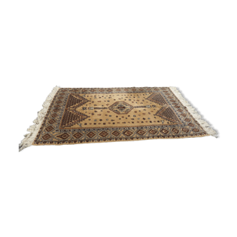 Old carpet from fez morocco very tight wool hand woven
