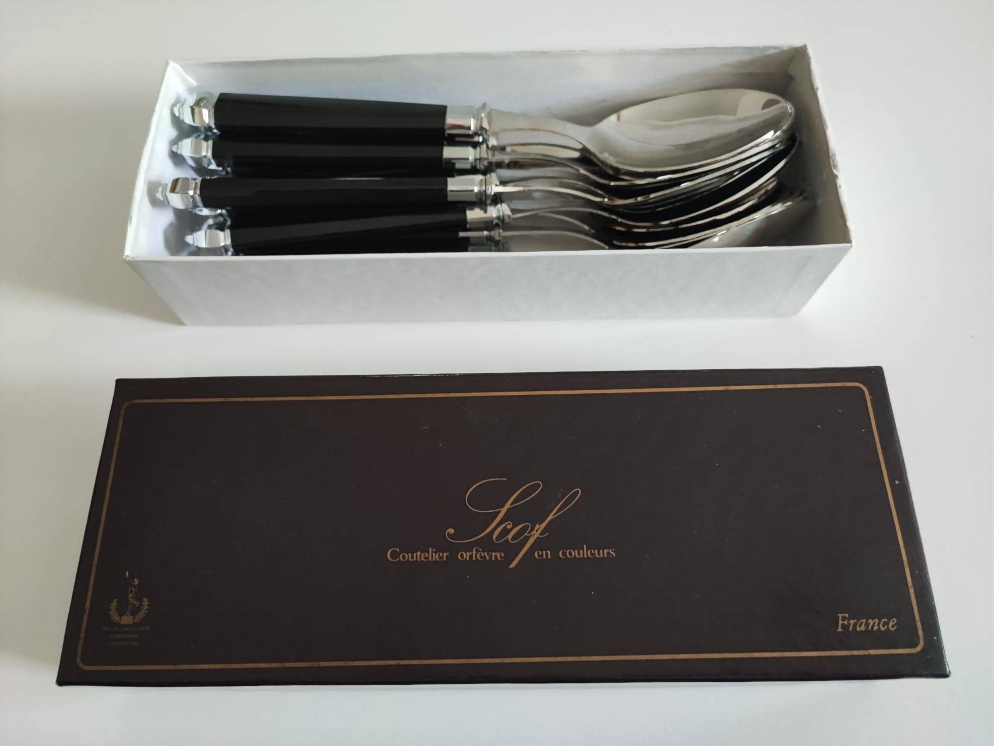 12 silver-plated table spoons SCOF France