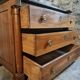 Antique commode, walnut and oak, marble top, 3 drawers, France circa 1820–1850.