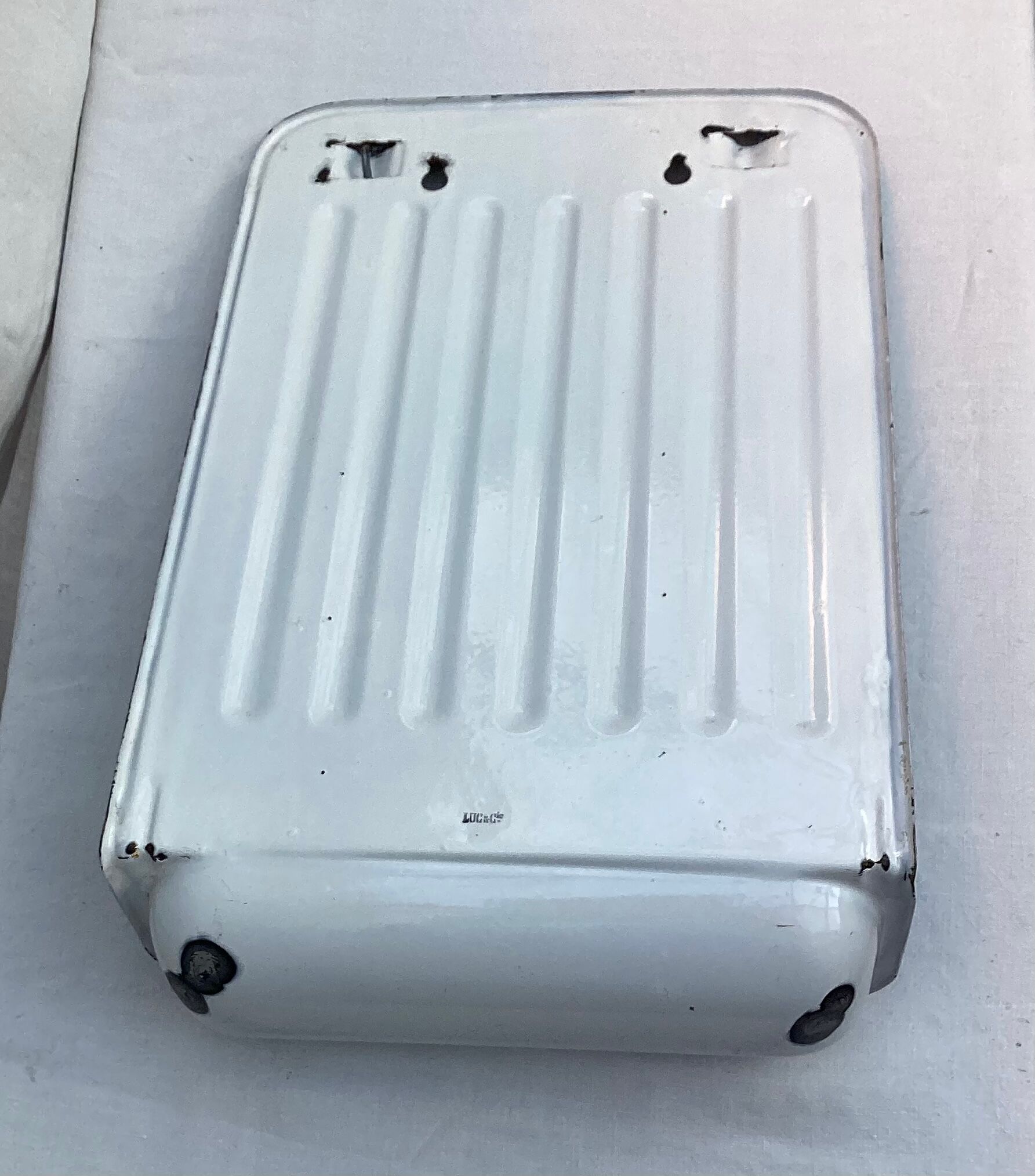 Vintage enamelled sheet metal utensil holder