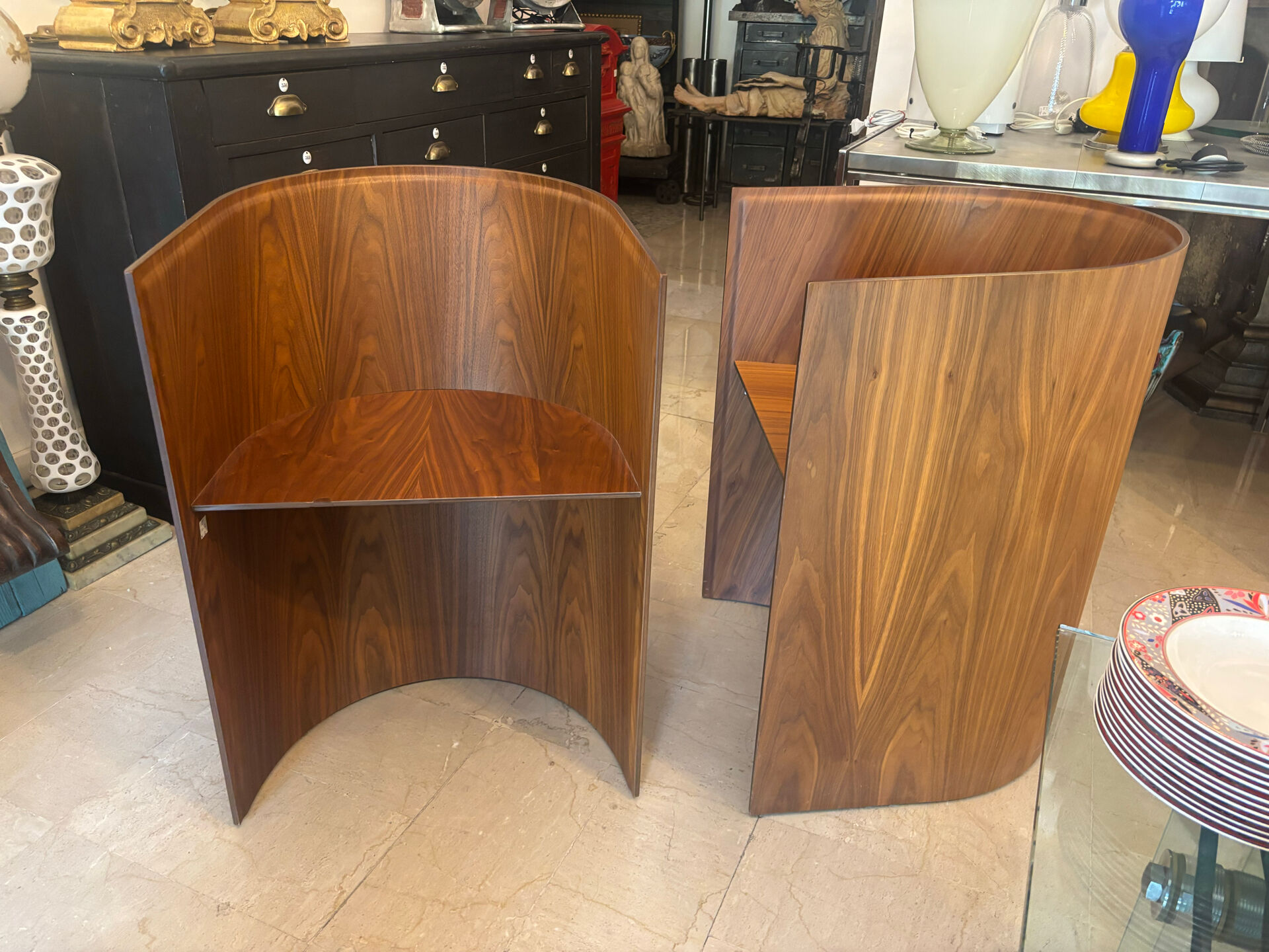 Pair of KANU 296 armchairs – Konstantin Grcic for Cassina – Walnut