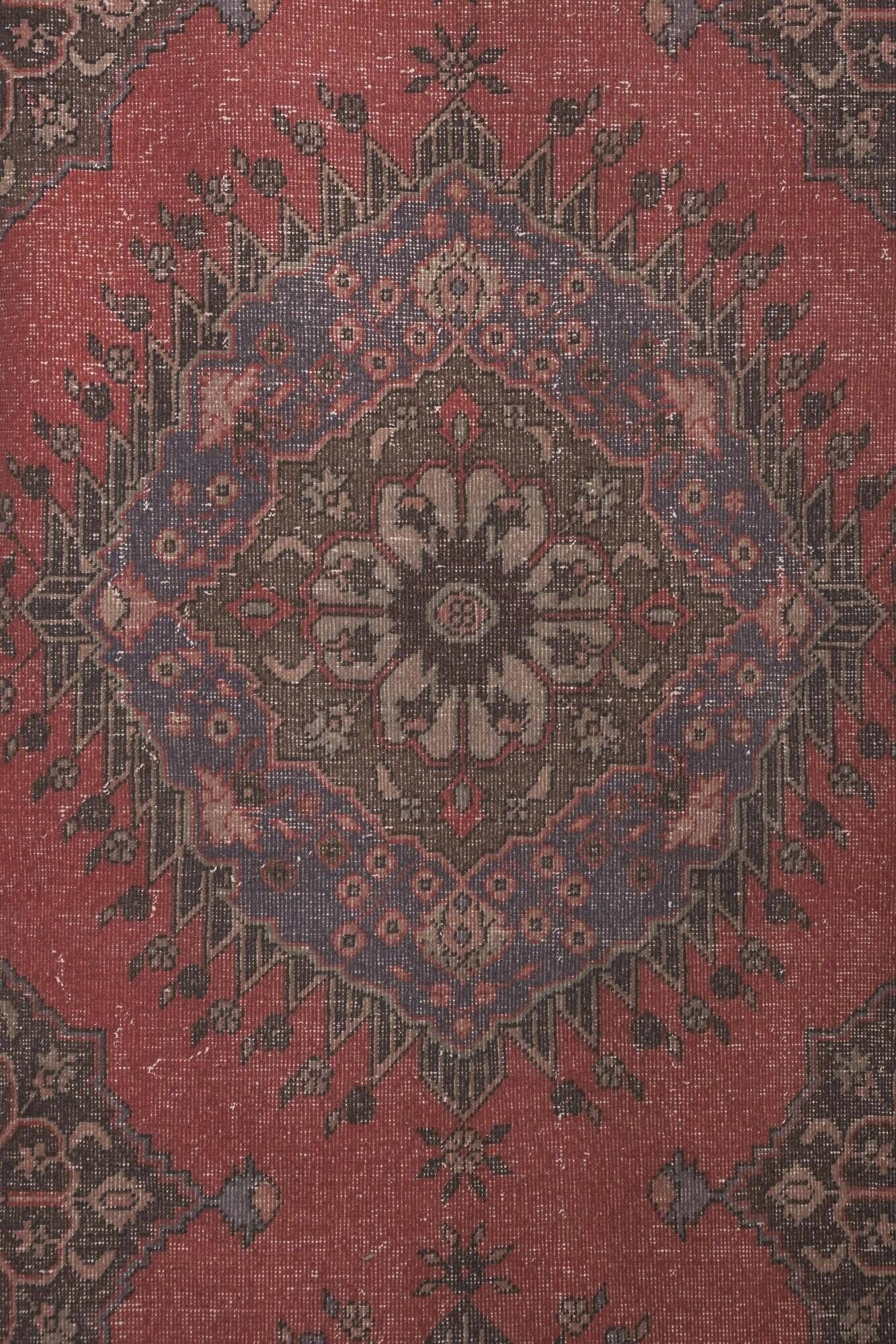 Vintage Turkish hallway rug 101x404 cm