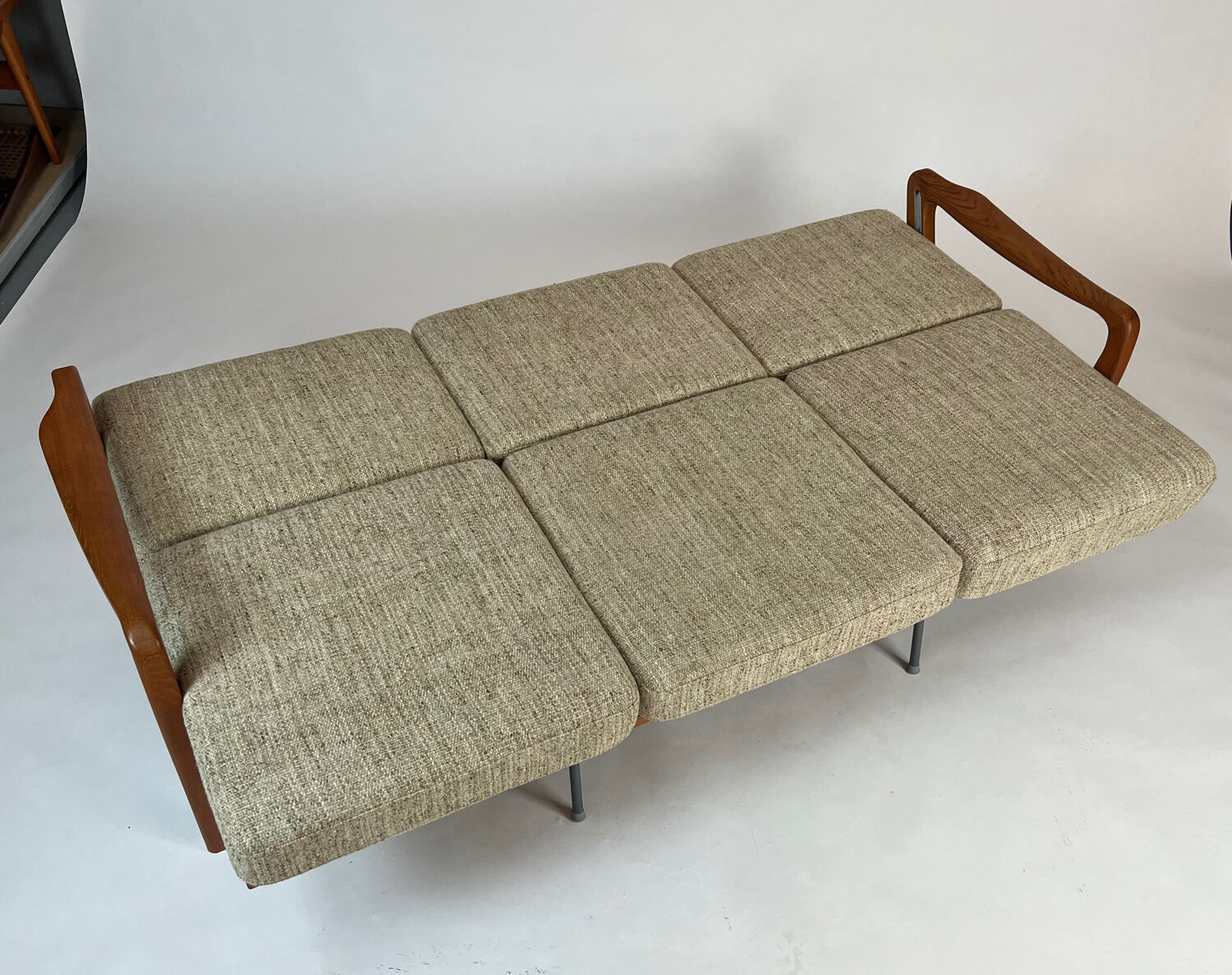 Canapé-lit en teck danois par Juul Kristensen, design vintage