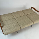 Canapé-lit en teck danois par Juul Kristensen, design vintage