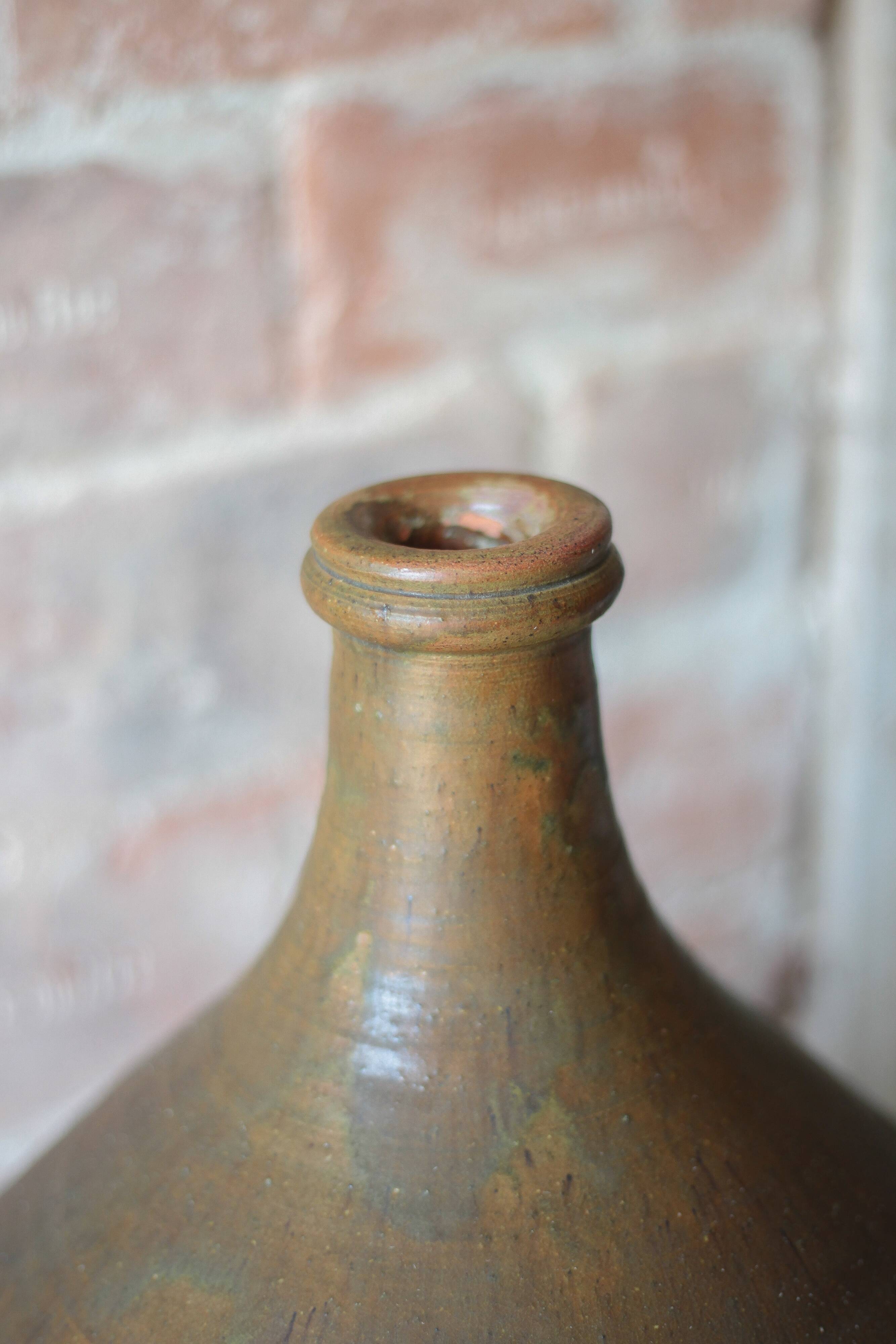 Large vintage ceramic jar, lamp, demijohn, lady-jeanne, bottle.
