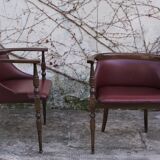 Wooden office chairs, 1950s, set of 2