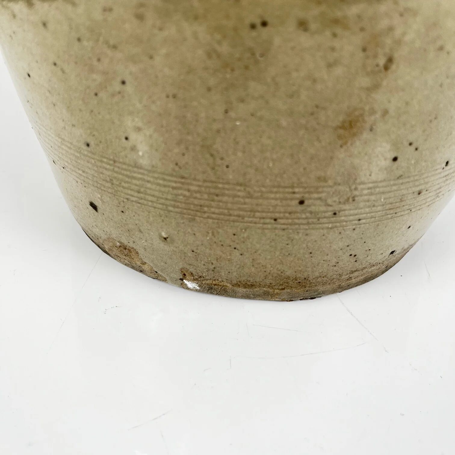 Old confit pot in stoneware, grey colour, 1900.