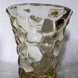Pierre d'Avesn (1901 - 1990) pair of art deco "honeycomb" vase