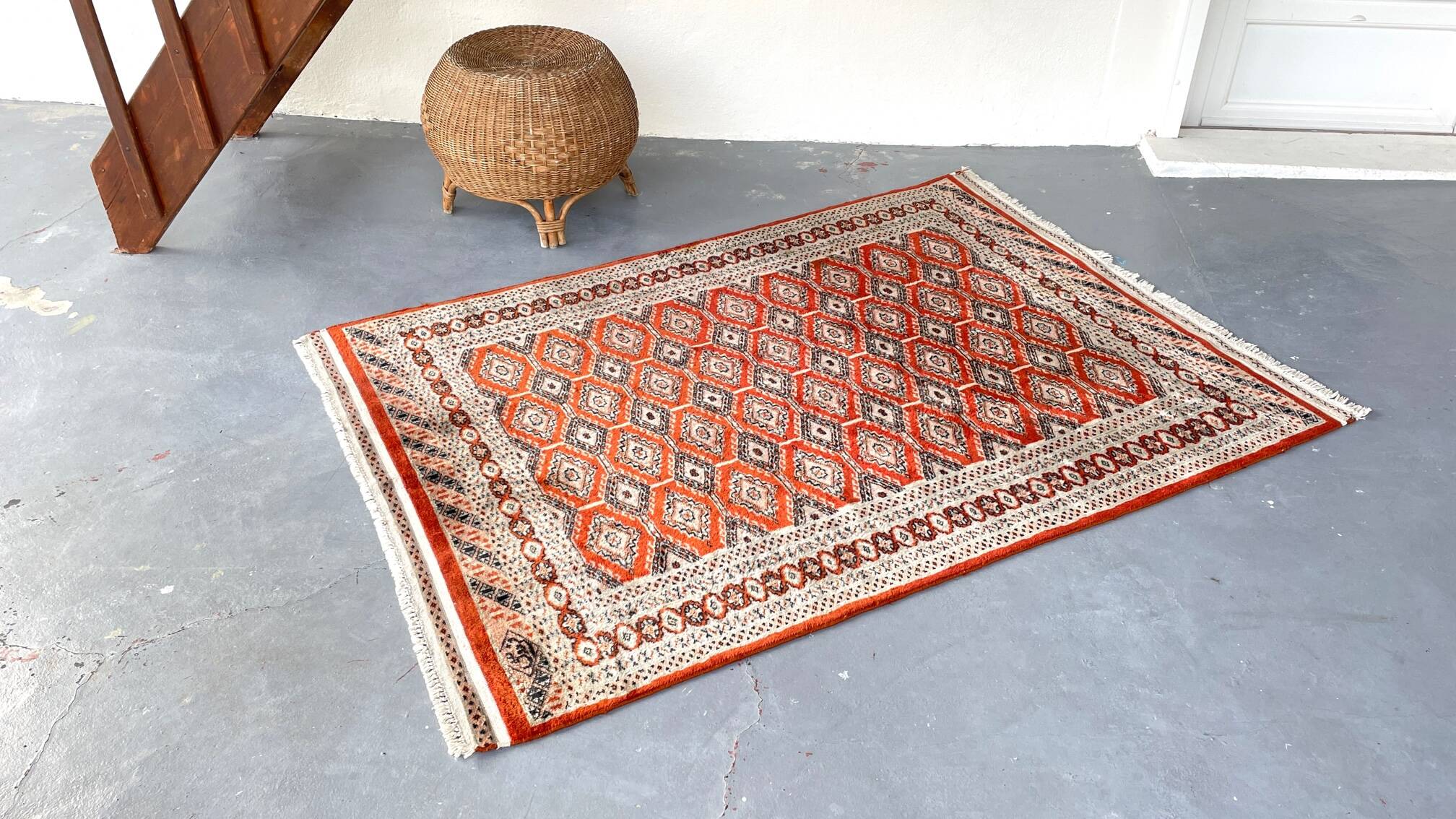 Vintage Red-Orange Persian Rug 172cm x 126cm
